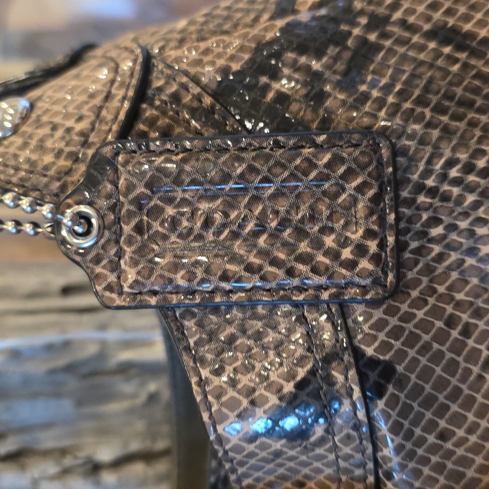 Coach Soho Lynn Python Embossed EUC 2 Compartment - image 4